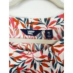 Lands' End Lands’ End Tropical Boho Linen Short Sleeve Floral Blouse XL Multicolor Vacation Photo 3
