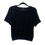 Eloquii  Knit Crop Top Short Sleeve Ribbed Hem and Cuffs Round Neck 14 16 Black Photo 0