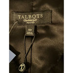 Talbots  Grace Fit Sweater Size 10P Black Silver Wool Lined Ruffled Trim NWT Photo 1