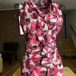 Classiques Entier  y2k silk Red and Black Floral  ruffle sleeveless Blouse size M Photo 1