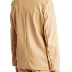 BCBGeneration Women's Faux-Leather Boyfriend Blazer Tan Large Photo 1