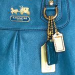 Coach Vintage  Madison Turquoise Leather Satchel Rear Zipper Pocket Bag 12935 Photo 13