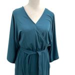 Garnet Hill NWT Kimono Sleeve Jumpsuit Stretch Wide Leg Cropped Teal size XS Photo 3