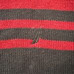 Nautica Red and Black Striped Quarter Zip Sweater Photo 1