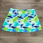 IBKUL Matilda Watercolor Golf Skirt Skort Turquoise Blue Green Size Large Photo 2