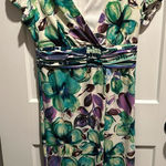 Julian Taylor Women's Vintage  Purple Green Ivory Floral Print‎ Dress Size 6 Photo 0