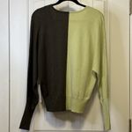 Madison Hudson Sweater Green Color Block Dolman Long Sleeve V Neck M Womens #‎ Size M Photo 3