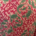 L.L. Bean Cardigan Sweater Lobster Print Pink Green Cotton Button Front Large Photo 4