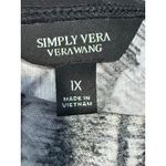 Vera Wang Simply Vera Women's 1X Tie Dye Sheer Hem Tunic Top Gray Black White Photo 3