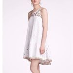 Anthropologie Leifnotes White Eyelet Gold Trim Beaded Sleeveless Dress Size 2 Photo 2