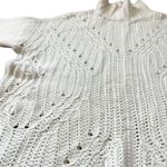BCBGMAXAZRIA  Gardenia Cream Sequin Merino Wool Mock Neck Tunic Sweater Sz Small Photo 11