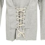 NSF Heathered Gray Corset Lace Down Back Sweatshirt Top P Size undefined Photo 6