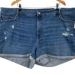 Old Navy  High Rise OG Straight Denim Shorts Plus 26 Blue Jean Distressed NEW Photo 0