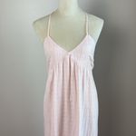 Aerie Low Back Maxi Dress Pink Soft Cotton Linen Blend Spaghetti Straps Size S Photo 2