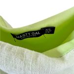 Nasty Gal Lime Green Linen Blend Mini Dress size 10 Photo 2