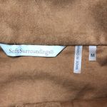 Soft Surroundings  Women’s Faux Suede Snap Button Front Brown A-Line Skirt Photo 6