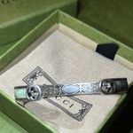 Gucci Interlocking GG Cuff Bracelet Ag 925 645570 J8410 9071 Photo 2