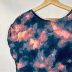H by Halston  Studio Blue & Pink Tie Dye Short Sleeve T-Shirt Mini Dress L Photo 3
