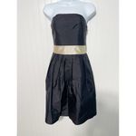 Anthropologie  Wasabi Rosanna Silk Strapless Mini Dress‎ Formal Black Cream XS Photo 10