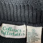 Vtg Halloween Fall Witch‎ Spooky Spider Embroidered Knit Jumper Sweater Sz S Black Photo 1