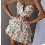 Hello Molly Asymmetrical Floral Strapless Dress Photo 0