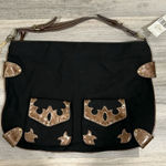 Rampage NWT  Fifty Five Large Western Shoulder Bag Purse Black Brown Adjustable Photo 0
