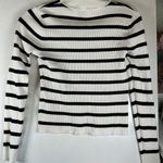 Cielo Black and White Striped Turtleneck Size M Photo 2