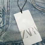 ZARA Denim Crop Top W/Straps XS 100% Cotton SKY BLUE NEW Photo 4