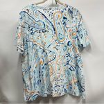 Chico's  paisley v-neck tee t-shirt womens Size 3 (XL) blue short sleeve beach Photo 6