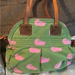 Dooney & Bourke RARE🔥Authentic Leather/cotton Duck print Satchel/Shoulder bag Photo 12