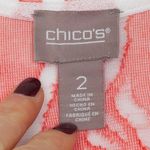 Chico's  Womens Burnout Open Front Cardigan Coral Zebra Print Lightweight Size 2 L Photo 3