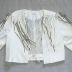 Le lis Boutique White Faux Leather Fringe Jacket 90s Western Country Concert SzS Photo 0