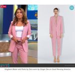 ZARA Gingham Blazer ~ Pink Large NWOT Photo 8