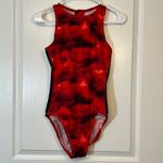 Nike Women's  High Neck Zipper Black Red Black Swimsuit Size 6 EUC #2495 Photo 1