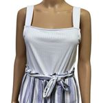 Ultra Flirt  Purple and White Striped Sleeveless Shorts Romper Womens Large Photo 1