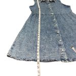 Vintage Acid Wash Denim Dress Sleeveless Button Down‎ 90s Medium Blue Photo 7