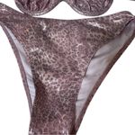 Pink Animal Print Bikini Set Halter Top Swimsuit Sexy Beach Wear Small Photo 2