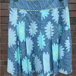 Liz Claiborne Dusty Blue Floral Drop Waist Loose Pleated Flirty Skirt Size 4 EUC Photo 4