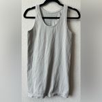Athleta Sz L Pura Tank Top Ribbed Organic Cotton light Gray Seamless Fitted Photo 2