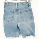 Madewell Womens High Rise Long Denim Raw Hem Bermuda Jean Shorts Size 25 Blue Photo 13