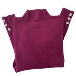 Tahari Mock Neck Women’s sweater Magenta Floral Crystal Cufflinks Size M Photo 0