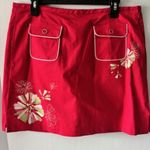 Liz Claiborne Liz Claiborne12 Golf Skort Red Floral Pocket Stretch Pickleball Active Bright Photo 1