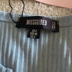 Missguided Blue Ribbed Notch Neck Tank Photo 4