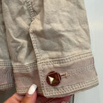 White House | Black Market Linen Blend Tan Full Zip Rose Gold Jacket Size 0 WHBM Photo 7