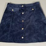 English Factory Navy Blue Corduroy Buttoned High-Waisted Mini Skirt Size S 💙✨ Photo 0