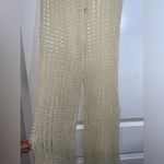 Odiva NWT Crochet Pullover Swimwear Cover Up Pants Size Large in Crème Color Photo 9