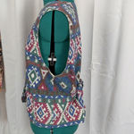 (Actual) Vintage J. Jill Western Geometric Print Vest Blue Size L Photo 2