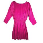 Mary Jo Bruno Dress Womens Medium Barbie Pink 100% Silk Mini Classic Feminine Photo 0