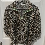 Entro  Leopard Print Blouse with Green Accents Photo 0