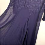 Vintage Odessa Sheer Dark Plum Embroidered Dress Photo 7